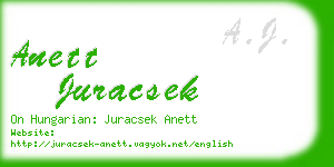 anett juracsek business card